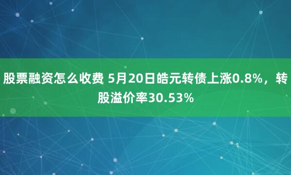 股票融资怎么收费 5月20日皓元转债上涨0.8%，转股溢价率30.53%
